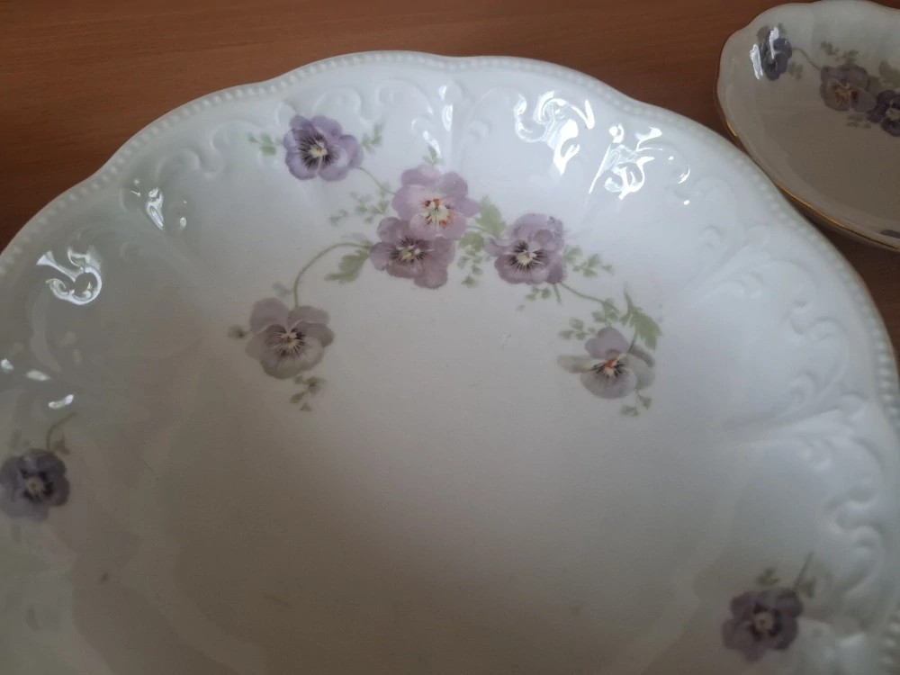 Fantastická starožitná sada, vintage set, dekor macešky, Czechoslovakia 