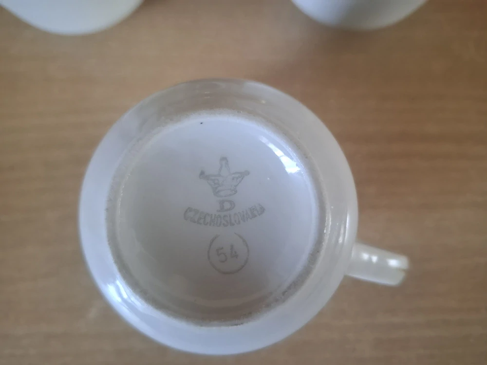 Retro hrnek, 6x menší hrníčky, Dubí Czechoslovakia, cena za vše