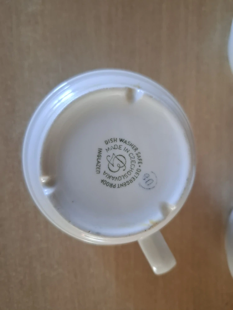 6x retro gastro hrnek, modrý dekor, Benedikt Dvory Czechoslovakia, cena za vše