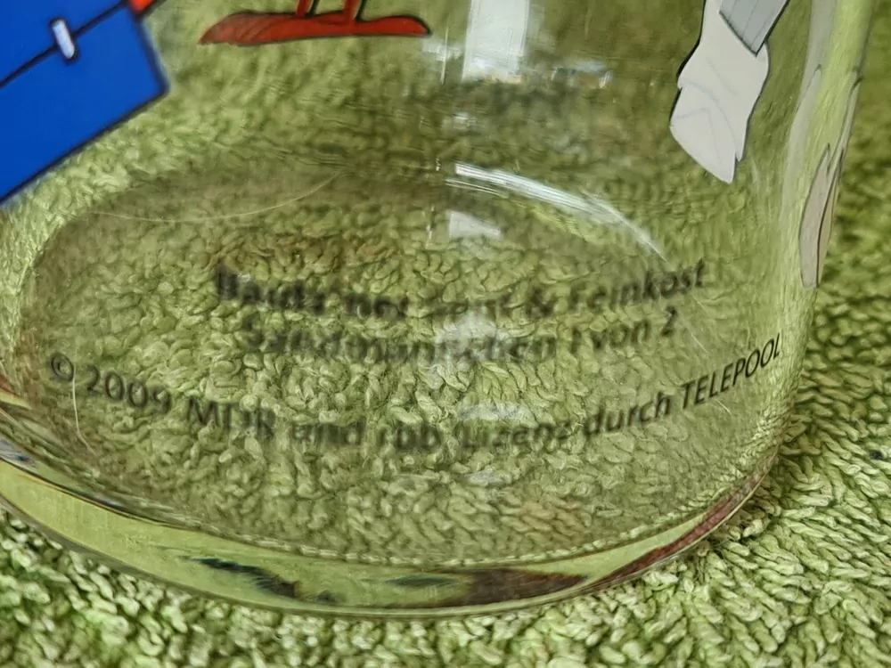 Sklenice, skleničky, pohádky, dětský motiv, Německo,  cena za oba kusy dohromady 