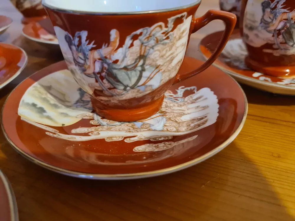 Porcelánová sada na kávu, čaj, asiatika, 15ks,  China 