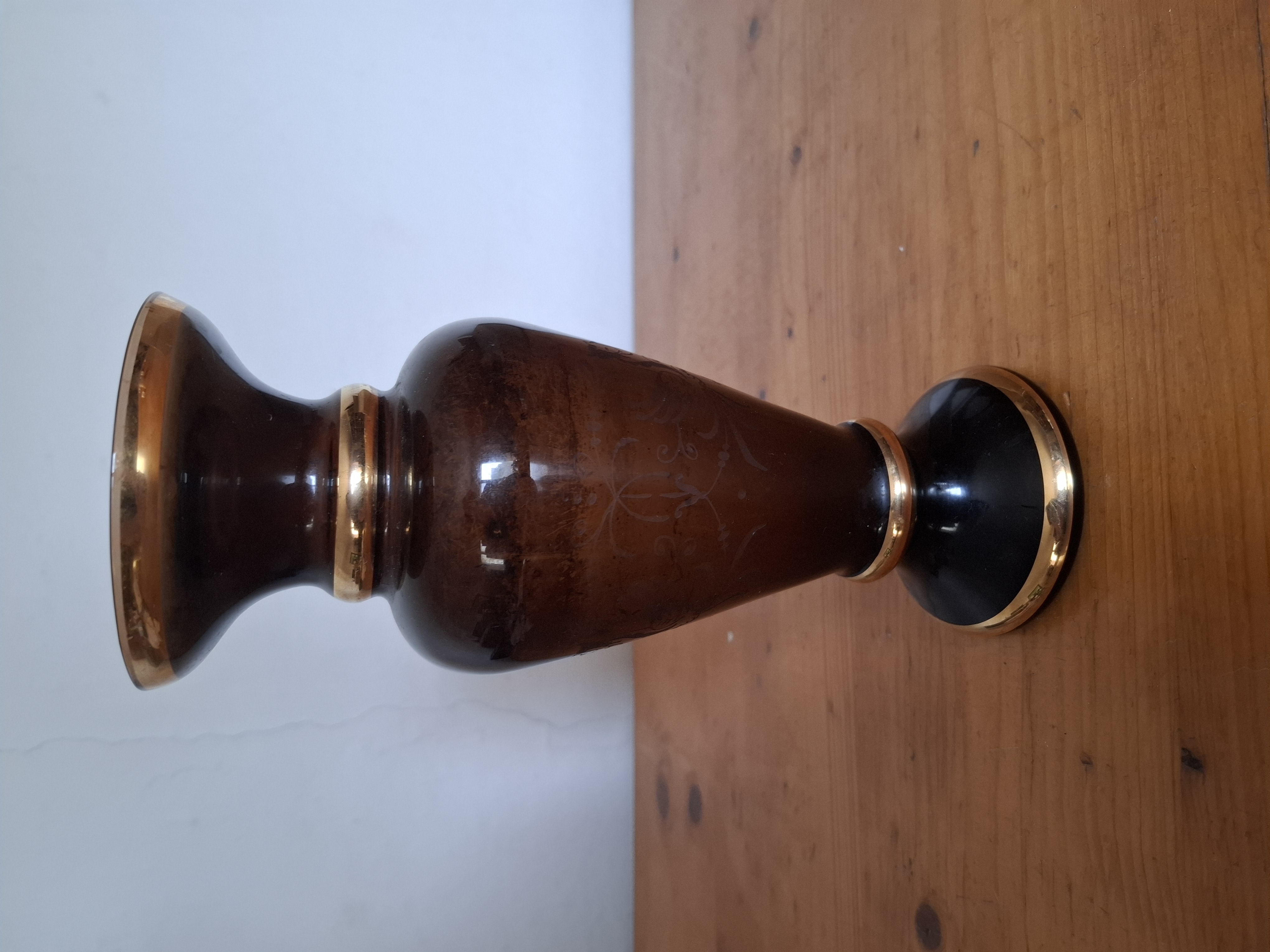 Retro váza, hnědá, výška 25cm