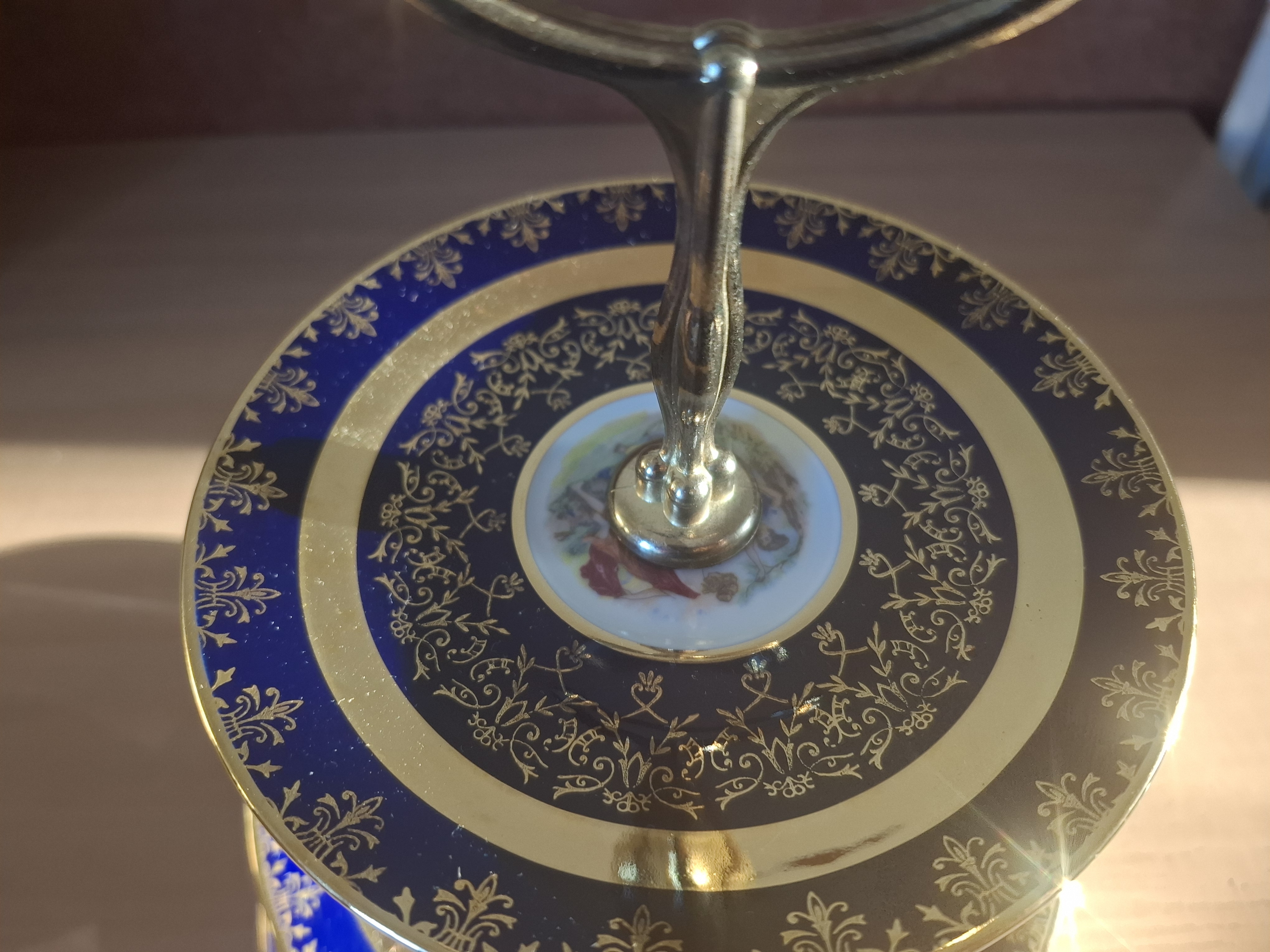 Etažér Tři Grácie, cobalt, MZ Czechoslovakia 