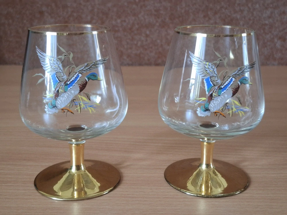 Napoleonky, myslivost, 2ks, dekor kachna, cena za oba kusy dohromady 