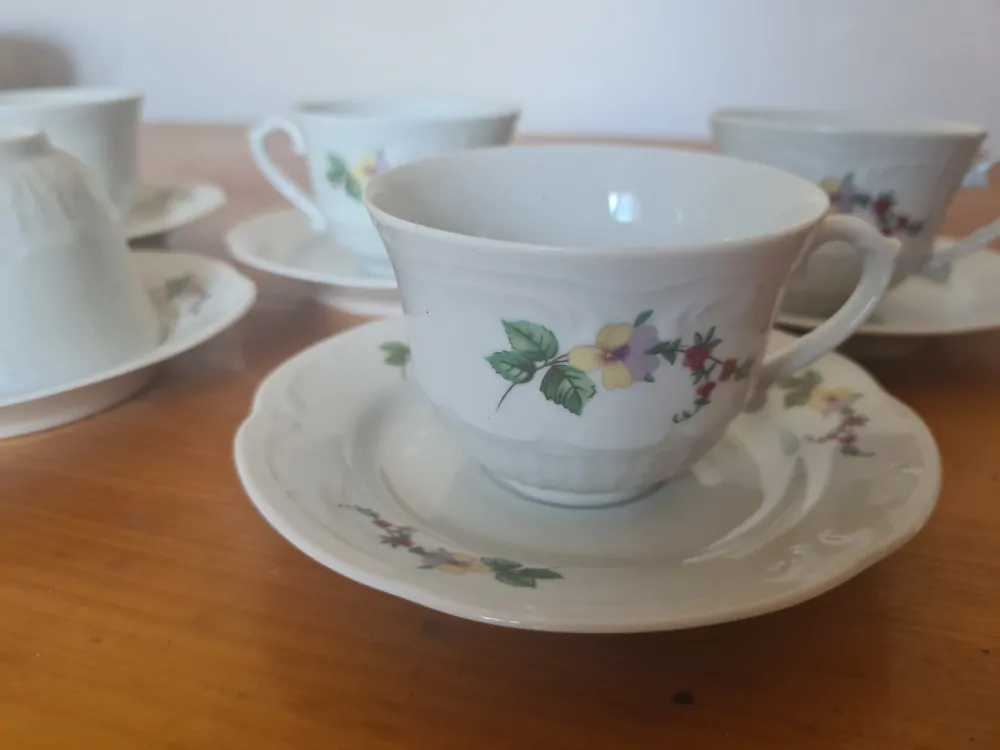 Porcelánová sada na kávu, 5+5, Polsko, cena za vše 