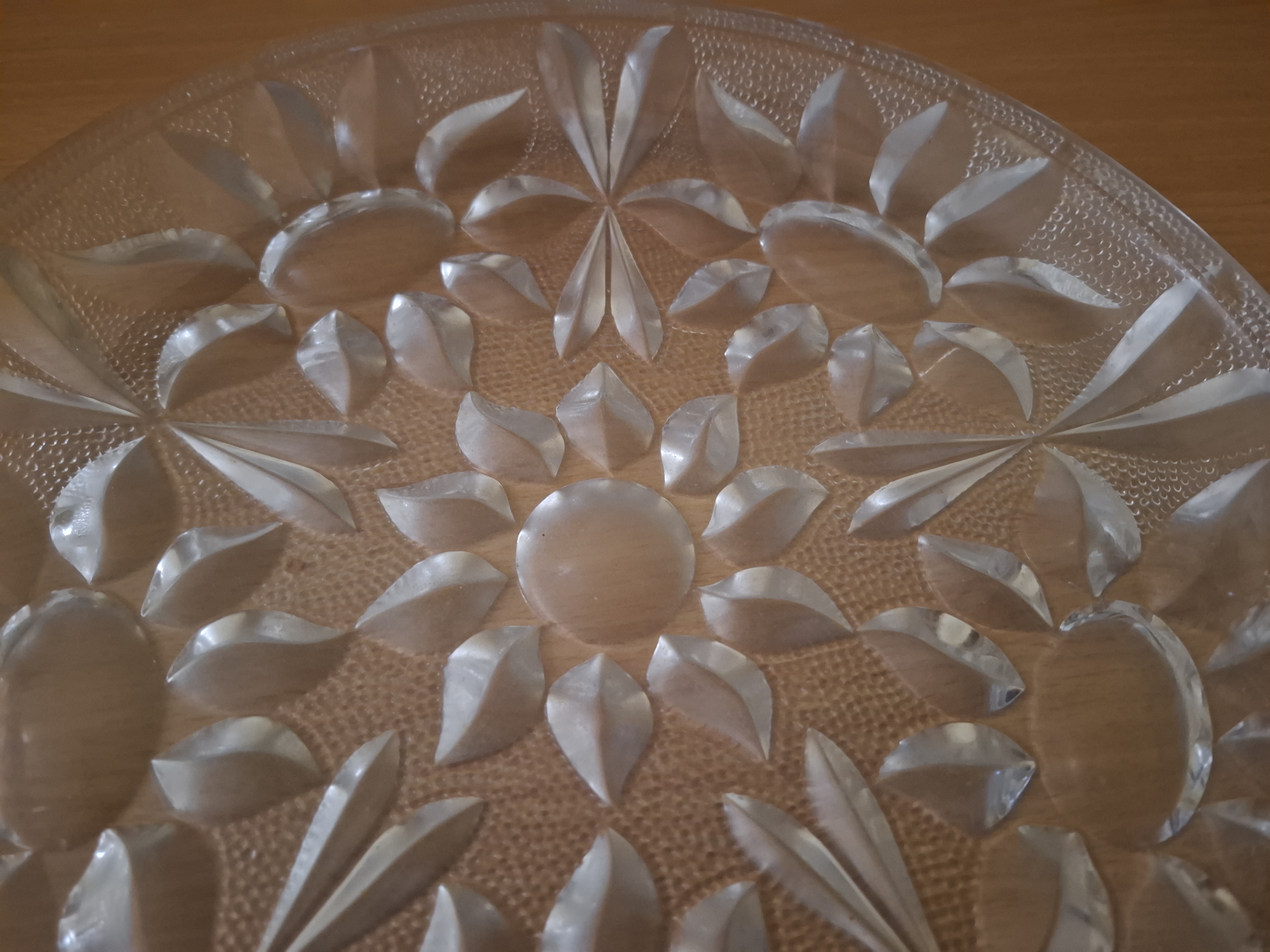 Koláčová, dezertní sada, servis, 6+1, lisované sklo 