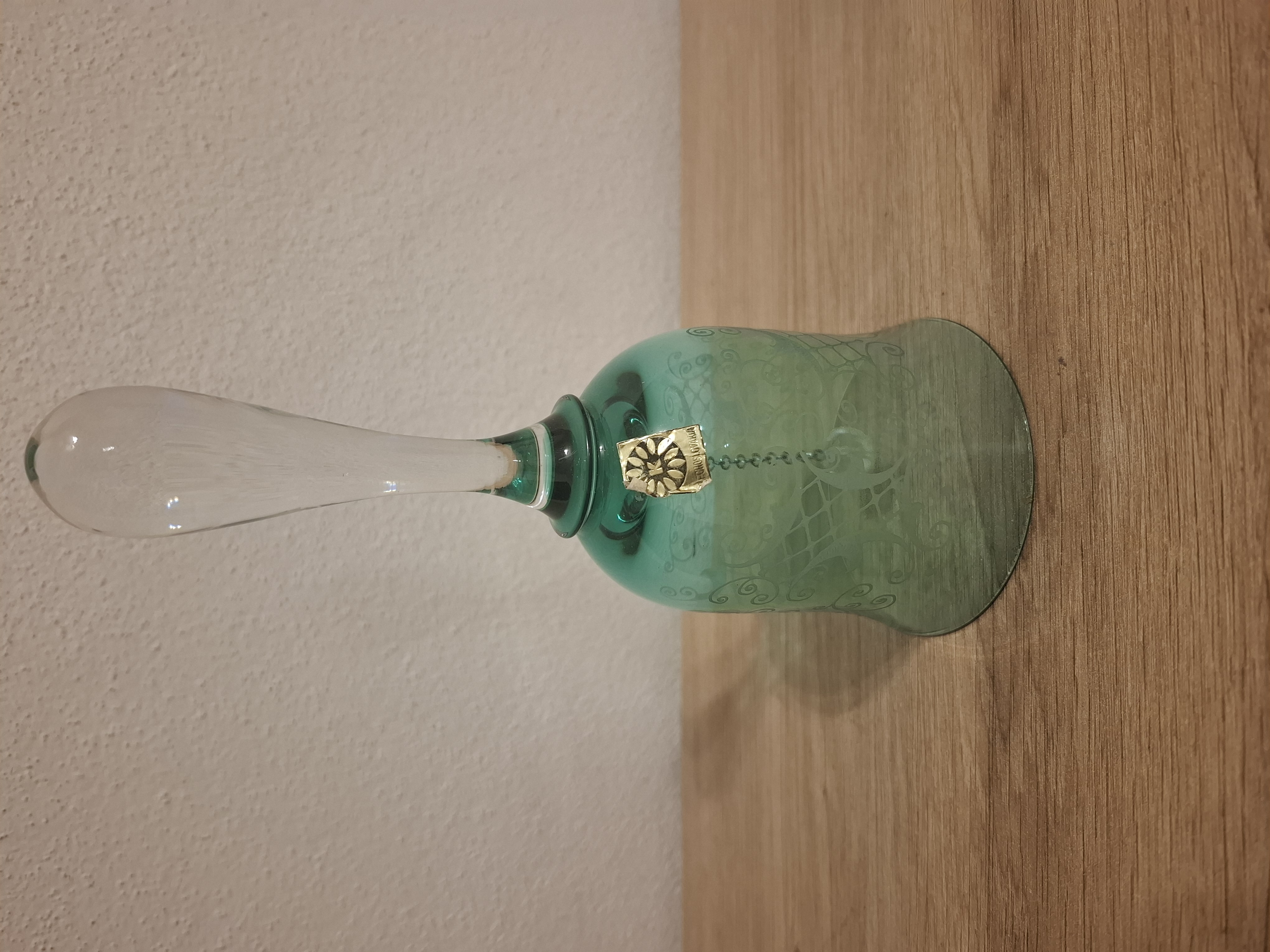 Zelený zvoneček, sklárna Květná Czechoslovakia 