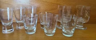 Štamprle, panáky, mix 9ks, cena za vše 