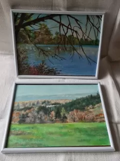 Obraz, obrázek, krajina, 2x, ramečky na foto