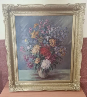 Obraz, kytice, sign.Emil Přikryl, 67x75cm