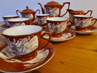 Porcelánová sada na kávu, čaj, asiatika, 15ks, China