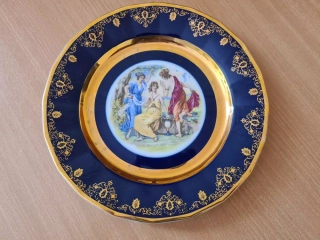 Talíř Tři Grácie, porcelán, Epiag Carlsbad Czechoslovakia 