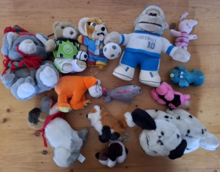 Retro plyšové hračky, 13ks