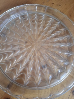 Servírovací talíř, podnos, lisované sklo 