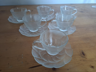 Sada na čaj, kávu, skleněná, 6+6