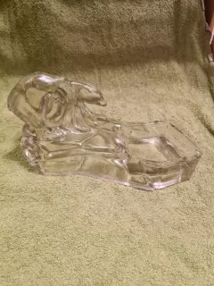 Popelník medvěd Libochovice, art deco z 30. - 40. let 20. století.