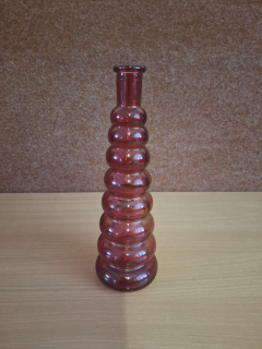 Červená váza, bubliny, výška 25cm, Německo 