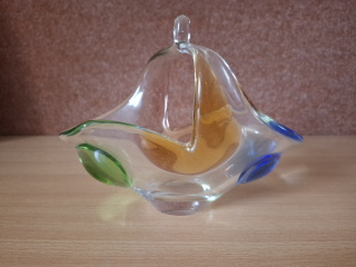 Košík, hutní sklo, Rhapsody, F. Zemek