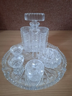 Nádherná křišťálová souprava, vysoký brus, Bohemia Crystal Czechoslovakia