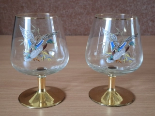 Napoleonky, myslivost, 2ks, dekor kachna, cena za oba kusy dohromady 