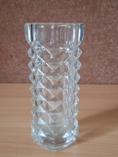 Váza, hranatá, J. Zejmon,  sklo Union Czechoslovakia 