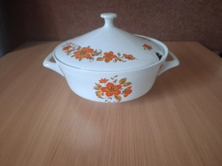 Terina, polévková mísa, květy, Bohemia Czechoslovakia