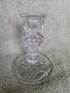 Skleněný svícen na jednu svíčku, výška 12cm