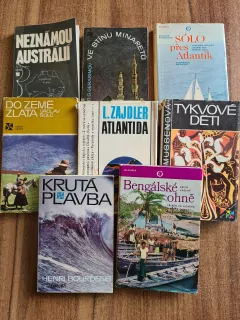 Cestovatelské knihy, cestopis, dobrodružné, 8x