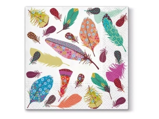 Ubrousky, decoupage, peříčka, peří, cena za kus 