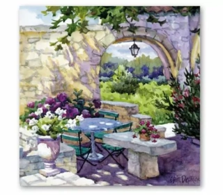 Ubrousky, zahrada, zákoutí, fialová 