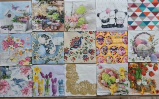 Ubrousky, decoupage, tvoření, jaro, Velikonoce, mix 15ks