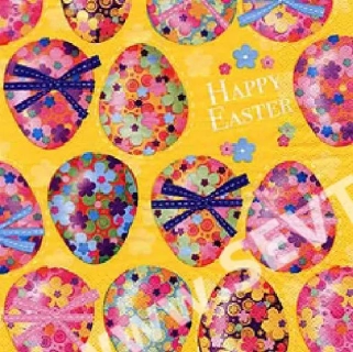 Ubrousky, decoupage, Velikonoce, barevné vajíčka 