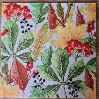 Ubrousky, decoupage, podzim, listí 