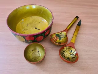 Dřevěné nádobí, sada 4ks, cena za vše 