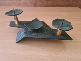 Retro kovový svícen  25c12cm
